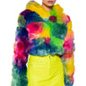 Front View Gracelle Multi Faux Fur Jacket
