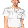 Front View Gracelyn Embellished T Shirt