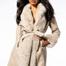 Front View Gram Girl Pu And Faux Fur Wrap Coat