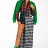 Front View Grand Central Thirteen Long Plaid Trench