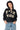 Front View Graphic Language Mineral Wash Zip Up Sweatshirt