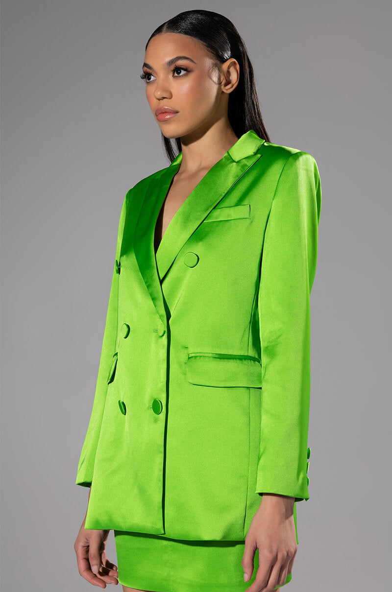 Front View Gratitude Blazer And Mini Skirt Set