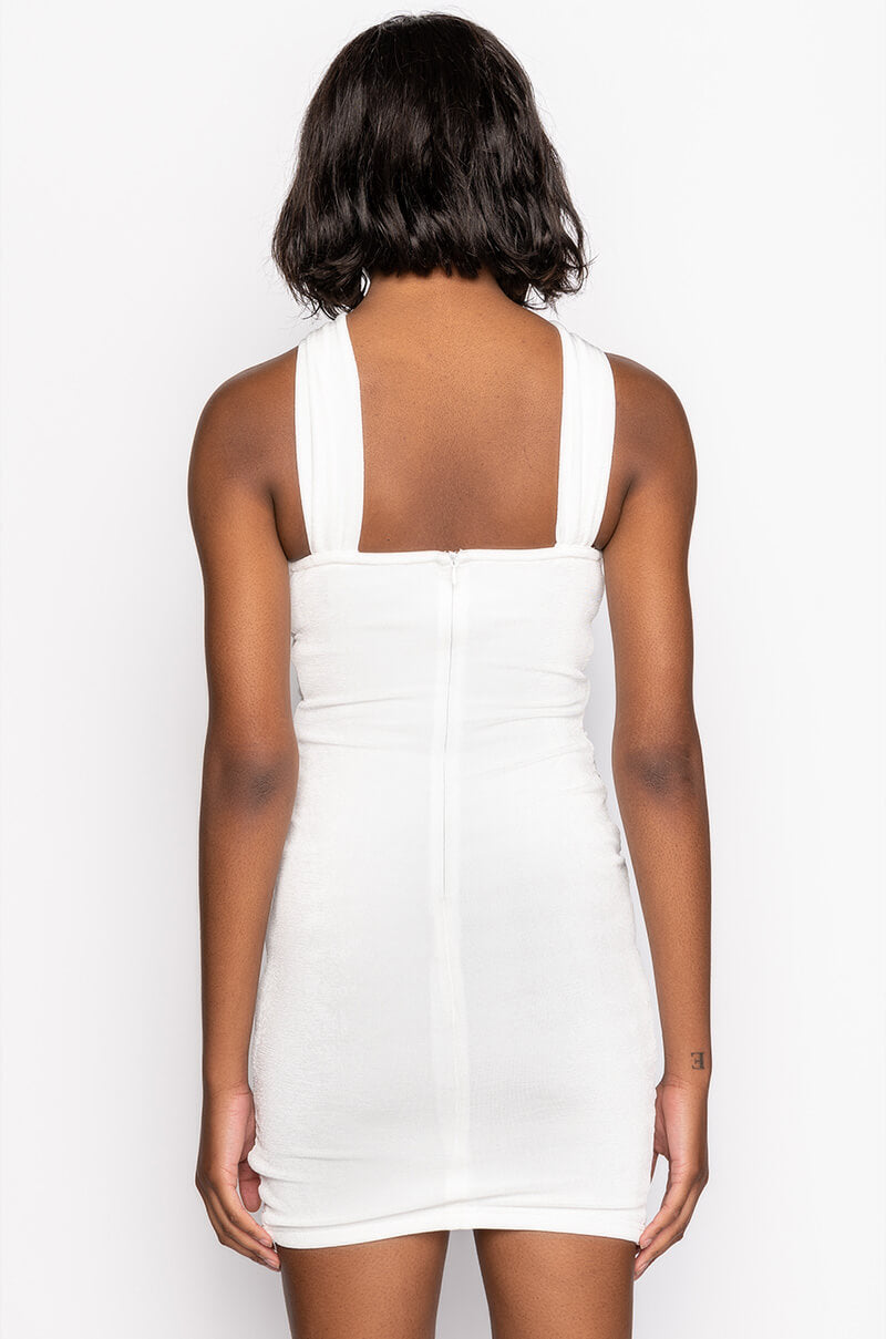 Full View Greek Goddess Wrap Top Slinky Dress 4
