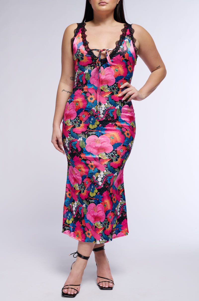 groovy midi dress Groovy 1970s Floral Midi Dress, Size 10