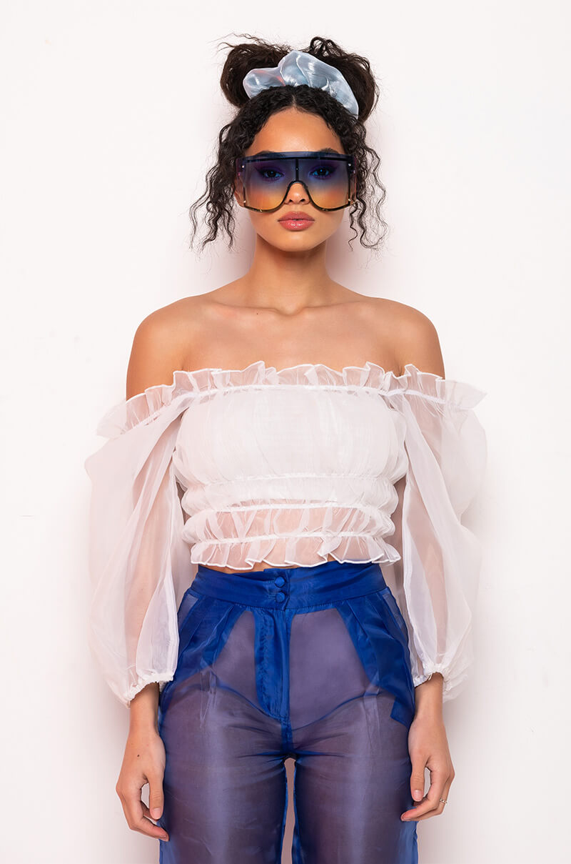 Back View Guadeloupe Long Sleeve Blouse