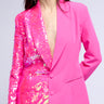 Front View Half Half Sequin Blazer