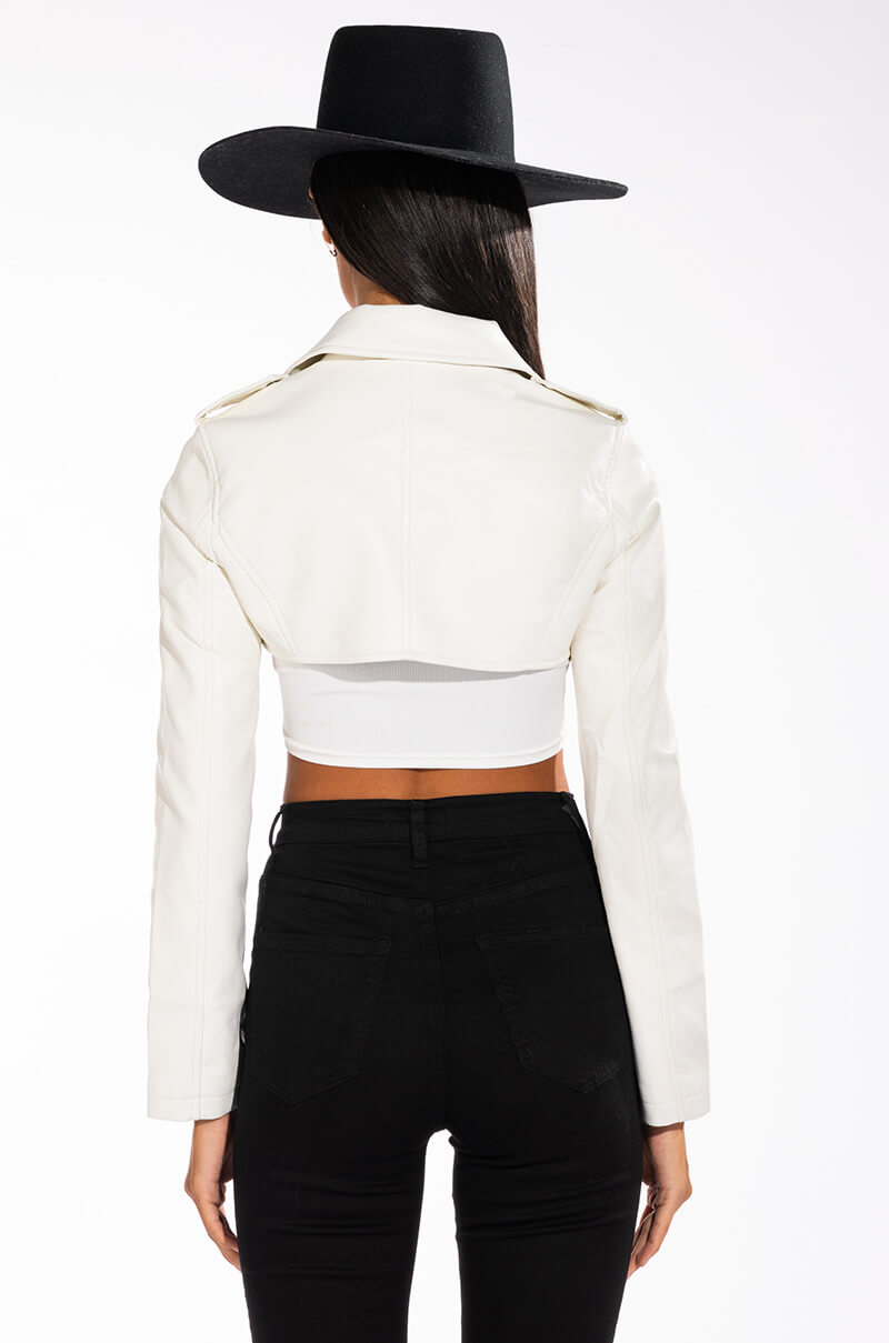 Extra View Half My Heart Ultra Cropped Moto Jacket 13