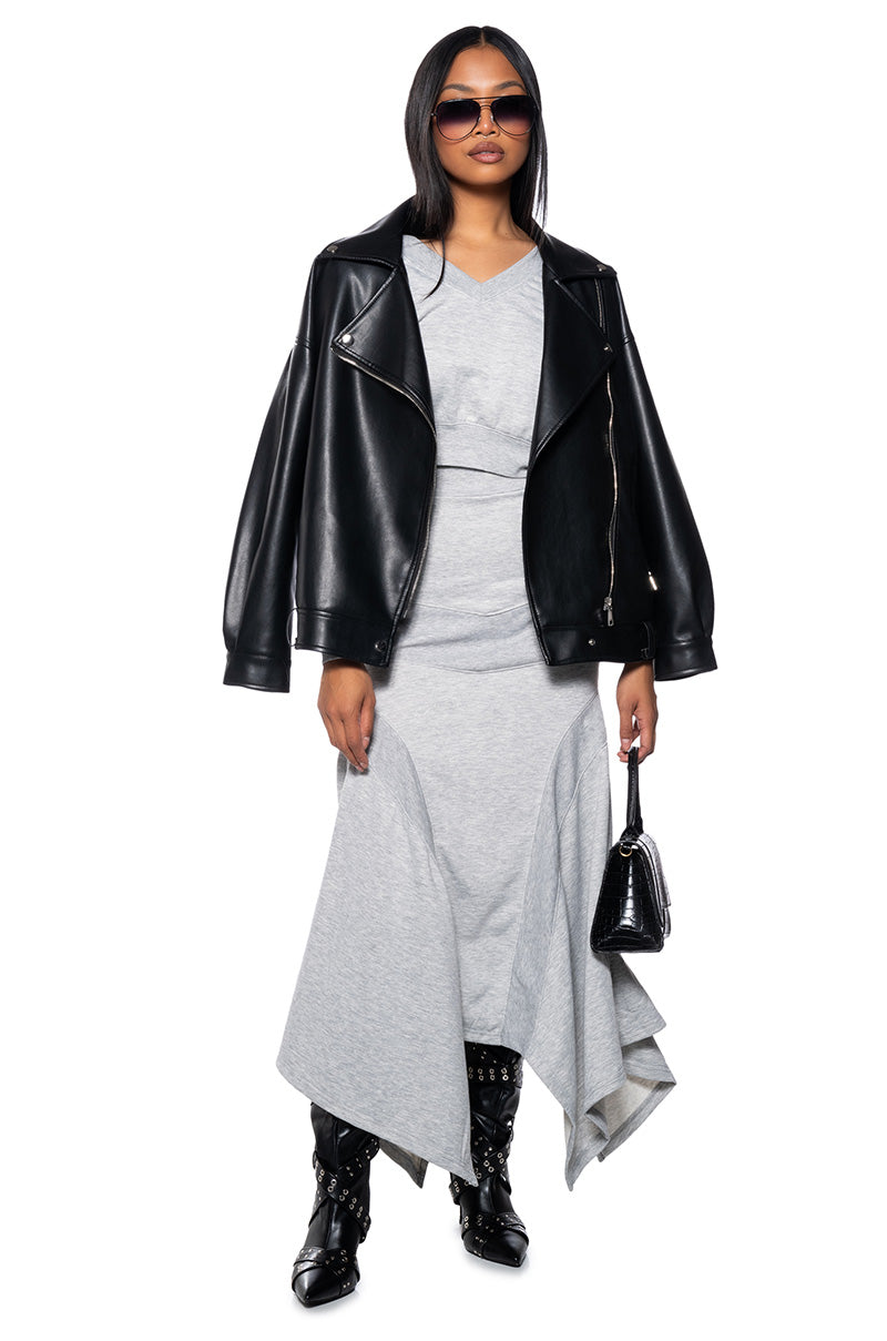 Back View Hallie V Neck Cropped Sweatshirt