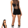 Front View Hands On Me Mesh Romper