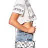 Front View Hanka Clutch In Silver