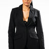 Front View Hansel Fitted Blazer In Black