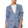 Front View Hansel Pinstripe Fitted Blazer