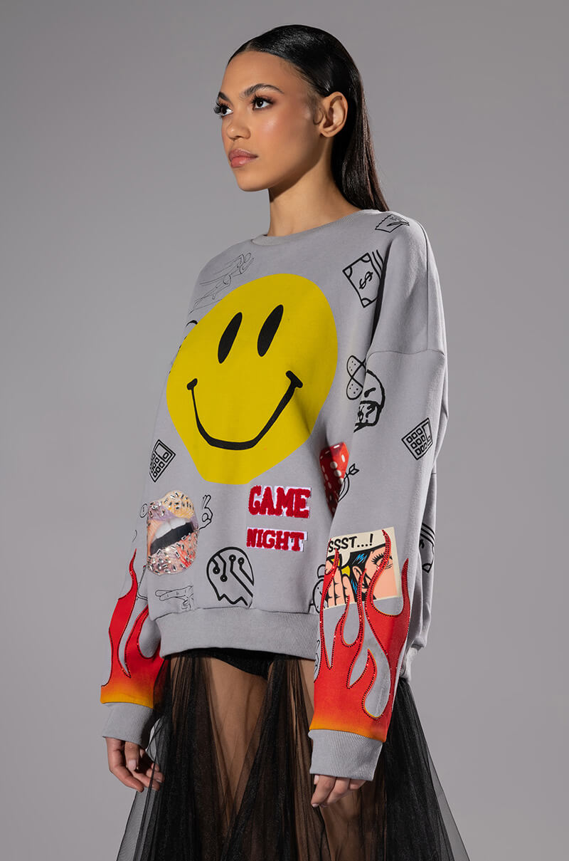 Side View Happier Than Ever Crewneck Sweatshirt