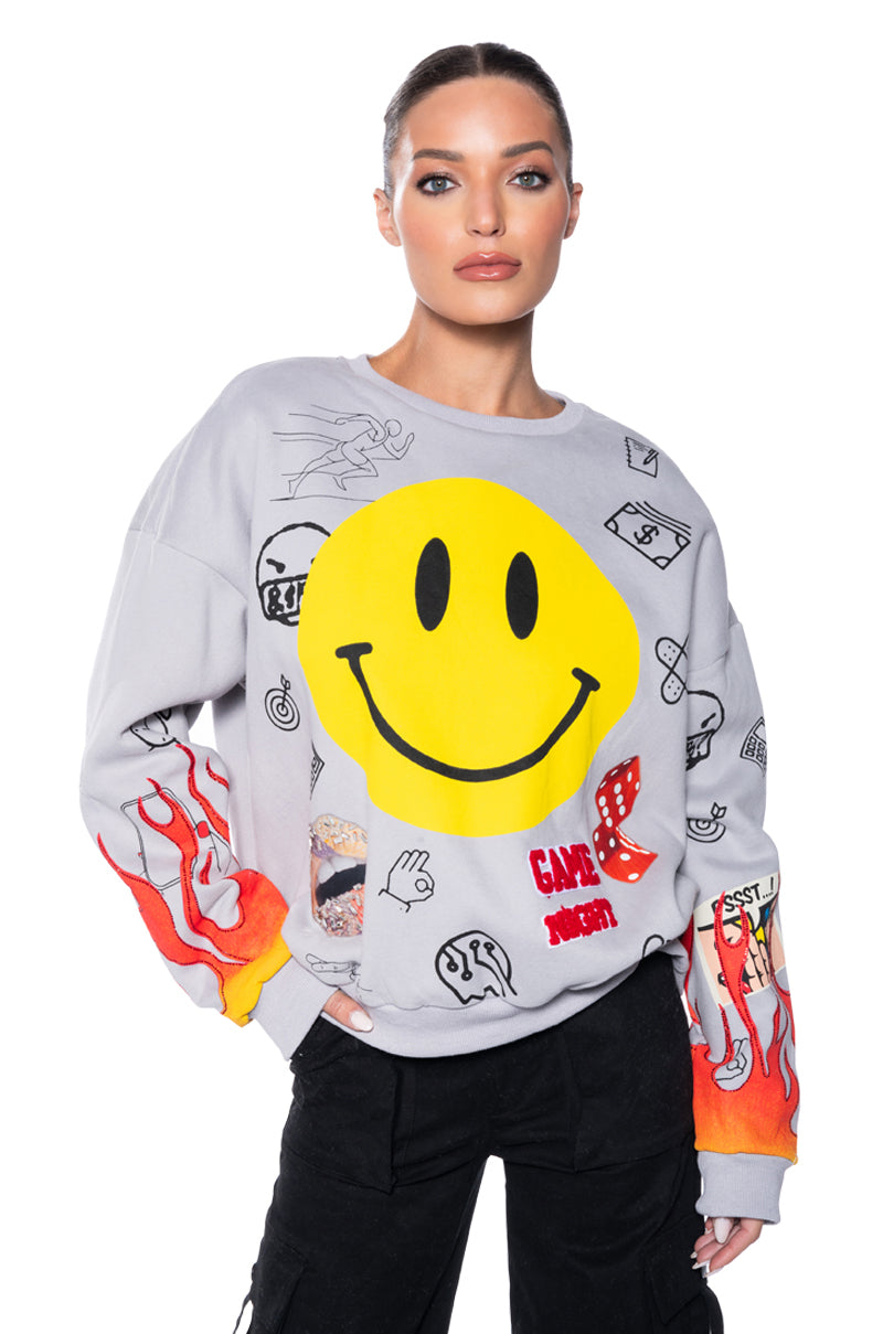 Side View Happier Than Ever Crewneck Sweatshirt