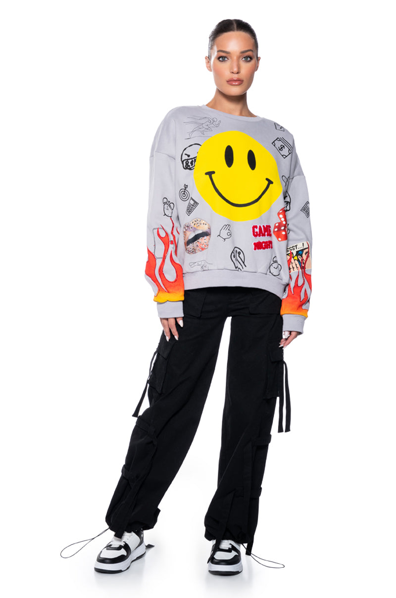 Detail View Happier Than Ever Crewneck Sweatshirt