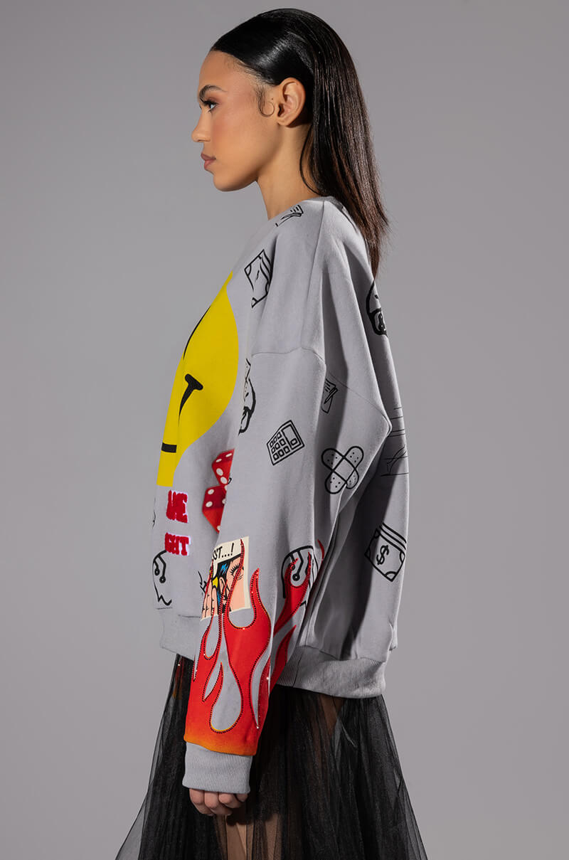 Extra View Happier Than Ever Crewneck Sweatshirt