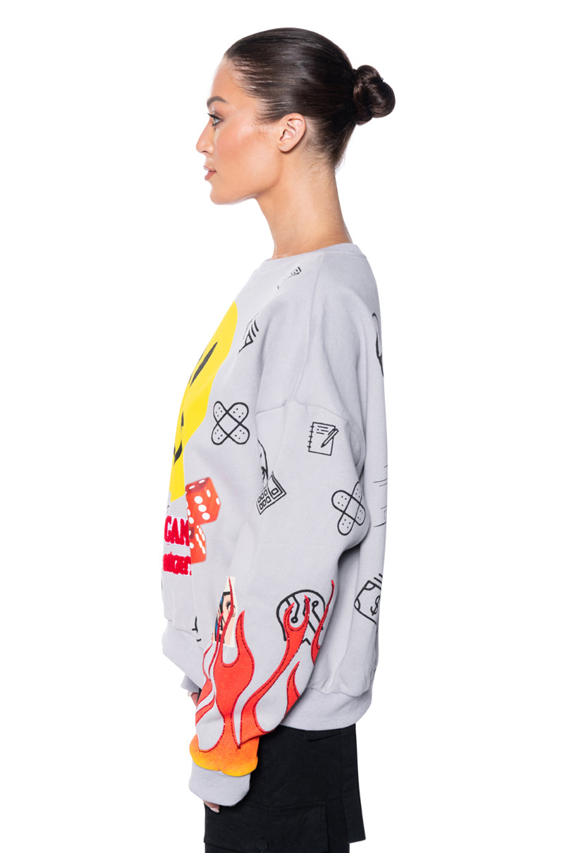 Extra View Happier Than Ever Crewneck Sweatshirt