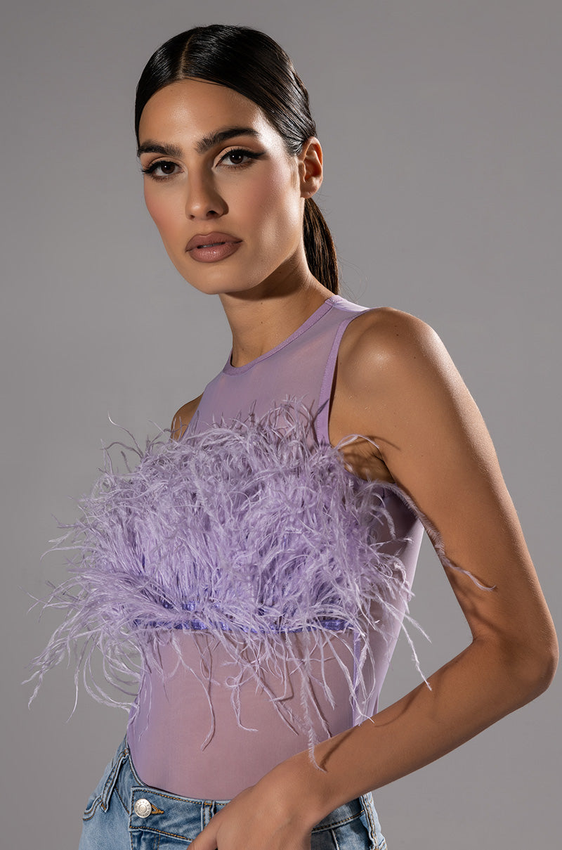 HAPPILY EVER AFTER SLEEVELESS FEATHER TOP view 0