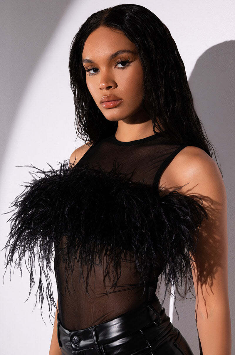 HAPPILY EVER AFTER SLEEVELESS FEATHER TOP view 0