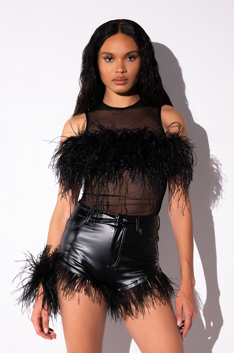 Detail View Happily Ever After Sleeveless Feather Top