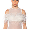 Front View Happily Ever After Sleeveless Feather Top