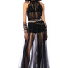 Front View Happily Ever After Tulle Maxi Dress With Gloves