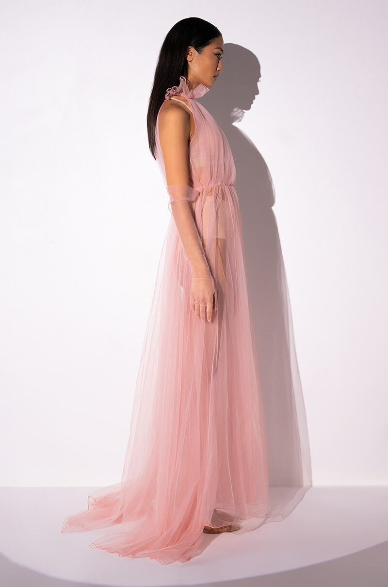 Full View Happily Ever After Tulle Maxi Dress With Gloves 4