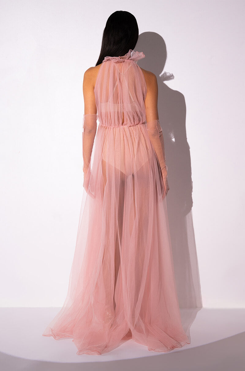 exclusive after party tulle maxi dress Aime Strapless Mesh Tulle Maxi Dress, A strapless fitted gown with a sheer fishtail hem, designed for black tie weddings, engagement parties, and formal summer galas., The sculpted bodice defines the