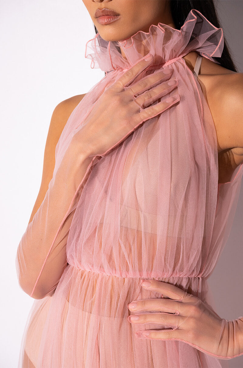 Extra View Happily Ever After Tulle Maxi Dress With Gloves 6