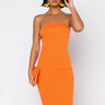 Front View Happy Home Tube Midi Dress in Orange