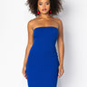 Front View Happy Home Tube Midi Dress in Royal Blue
