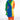 Front View Happy Hour Colorblock Rainbow Teddy Faux Fur Coat