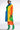 Back View Happy Hour Colorblock Rainbow Teddy Faux Fur Coat