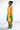 Extra View Happy Hour Colorblock Rainbow Teddy Faux Fur Coat