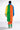Extra View Happy Hour Colorblock Rainbow Teddy Faux Fur Coat