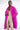 Back View Happy Hour Wool Like Trench Coat In Fuchsia