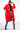 Side View Happy Hour Wool Like Trench Coat In Red