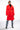 Back View Happy Hour Wool Like Trench Coat In Red