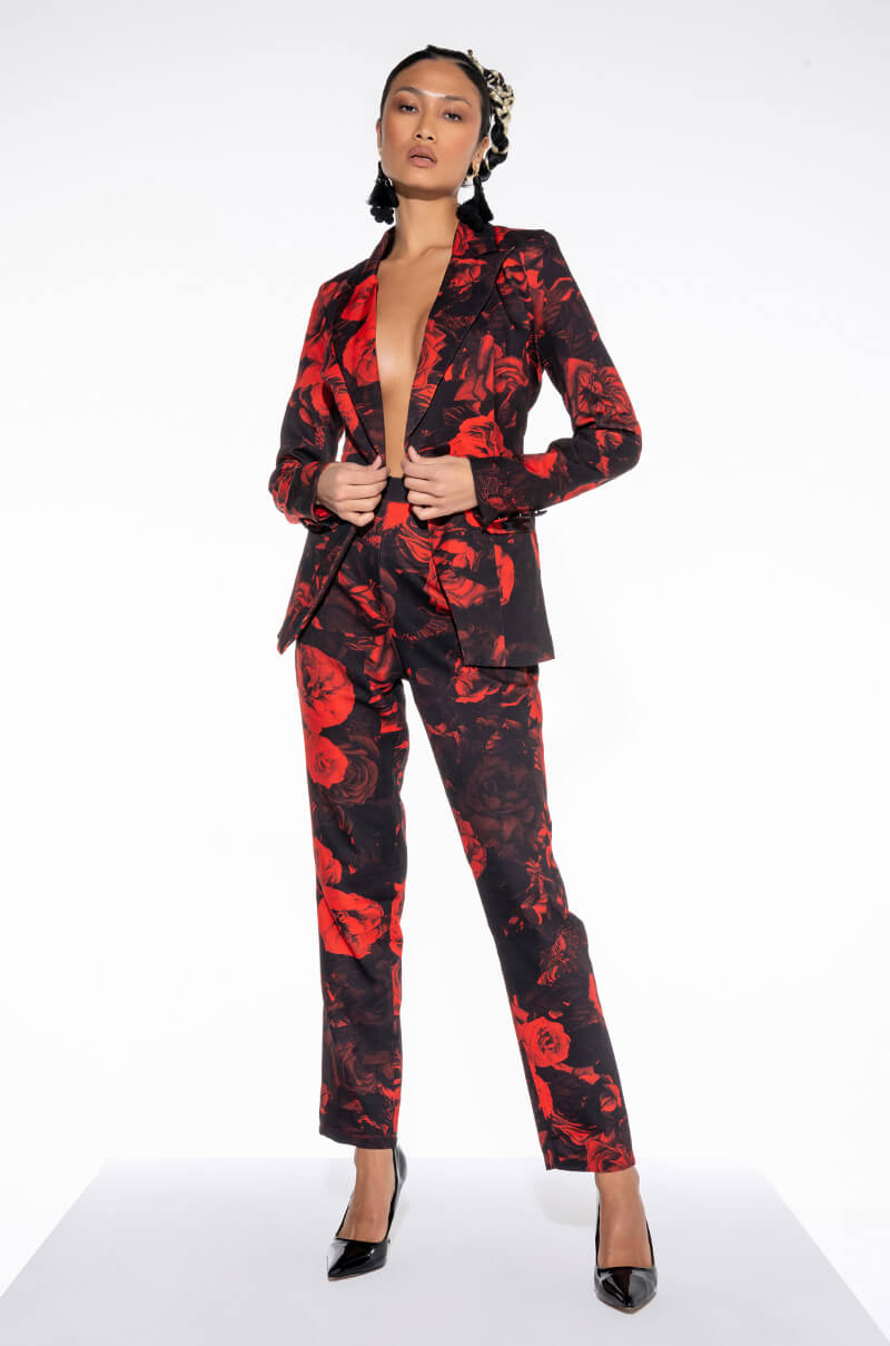Side View Hard To Handle Floral Trousers