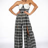 Front View Harley Strapless Wide Leg High Slit Jumpsuit