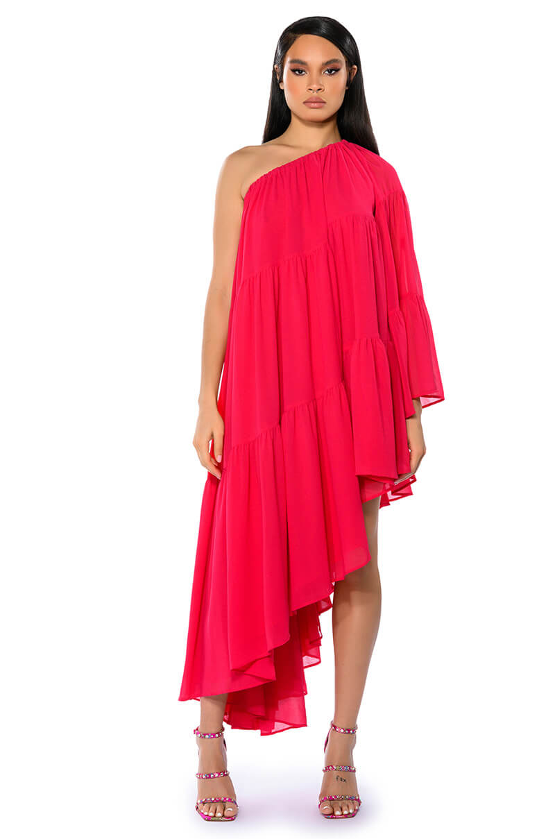 HARLOW ONE SHOULDER ASYMMETRICAL MAXI DRESS view 0