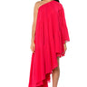 Front View Harlow One Shoulder Asymmetrical Maxi Dress