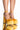 Front View Harper Chunky Pump In Yellow