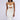 Front View Harriet Draped Pearl Bodycon Midi Dress In White