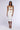 Back View Harriet Draped Pearl Bodycon Midi Dress In White