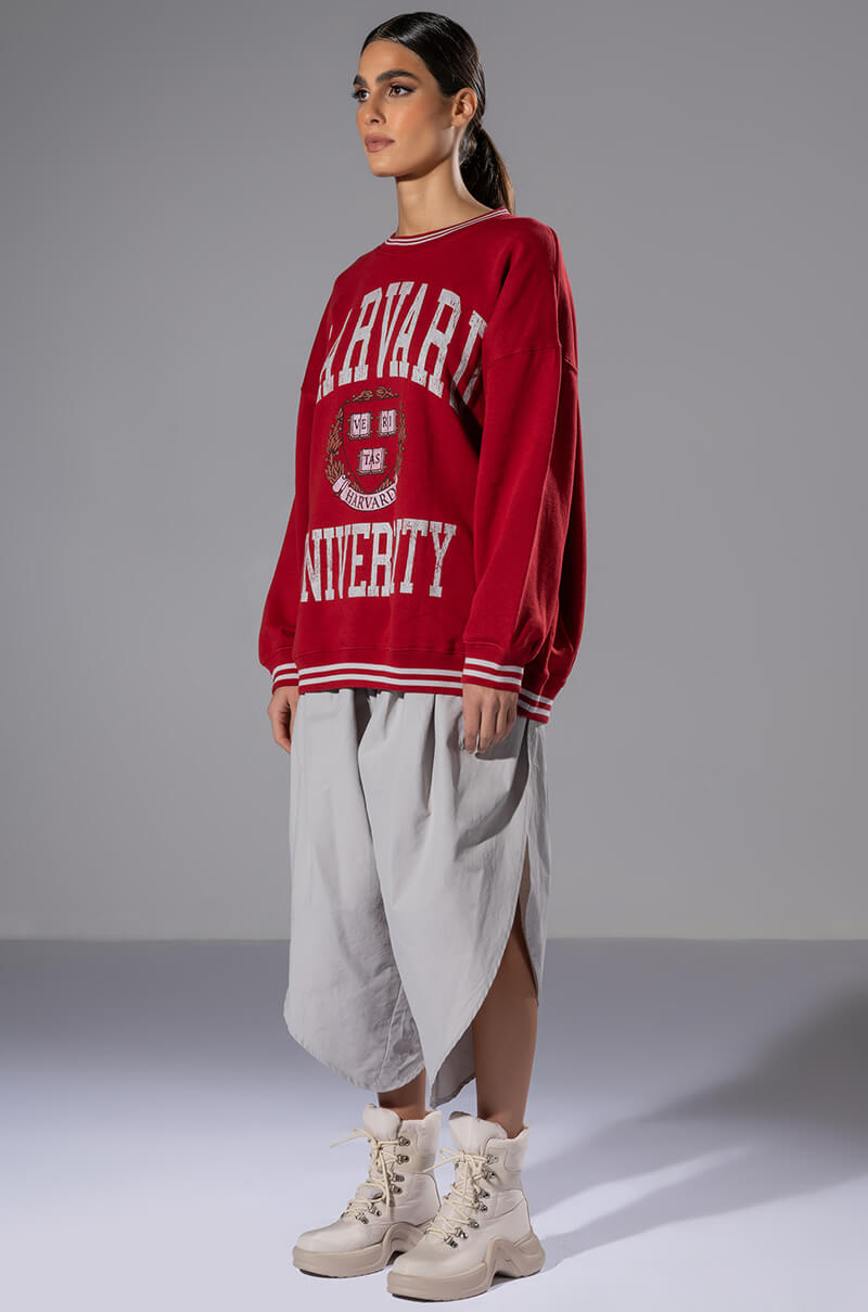 Back View Harvard Oversized Sweatshirt