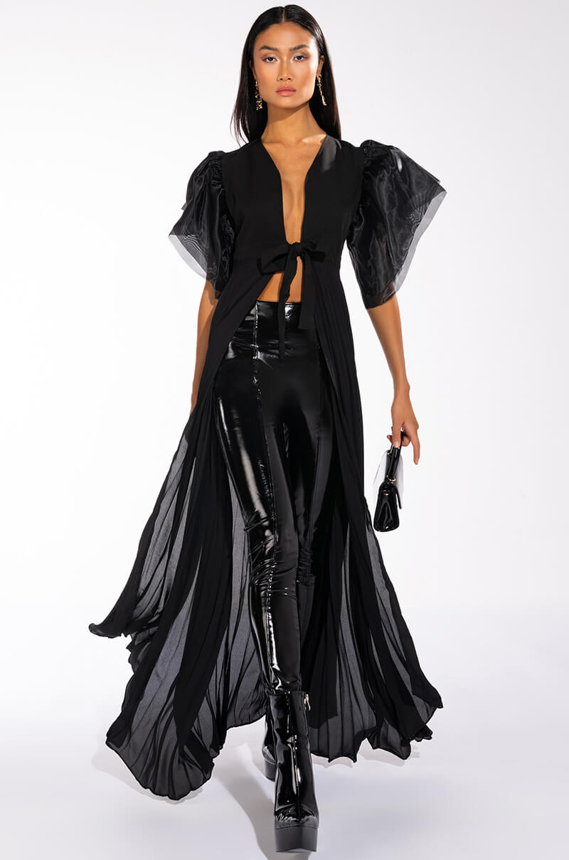 Front View Havana Long Fashion Duster