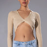 Front View Hazel Collared V Neck Long Sleeve Sweater