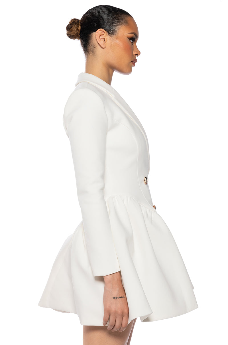 Detail View Hbic Blazer Mini Dress In Ivory