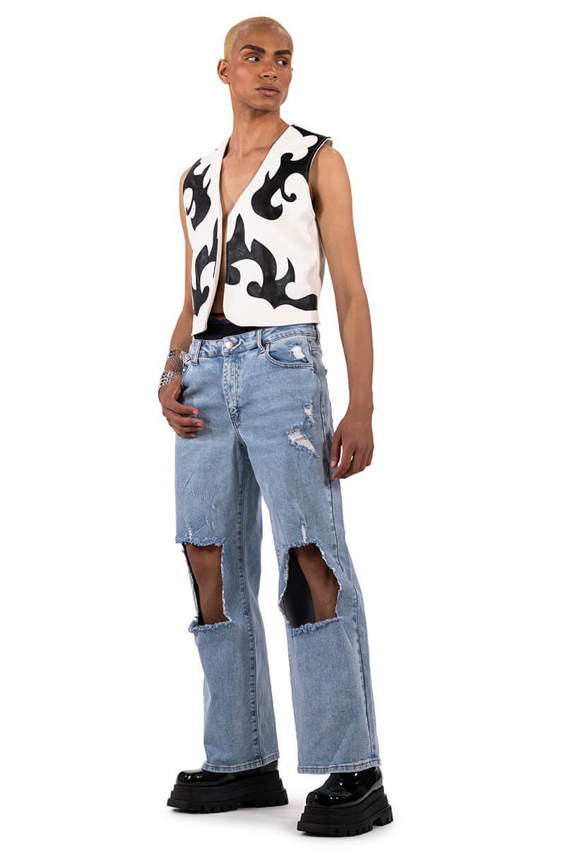 Extra View Heart In The Highlands Western Faux Leather Vest